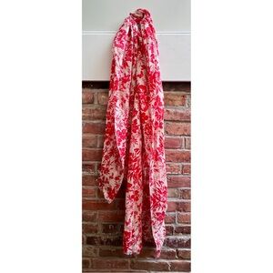 J. Crew Floral Red Floral Scarf
